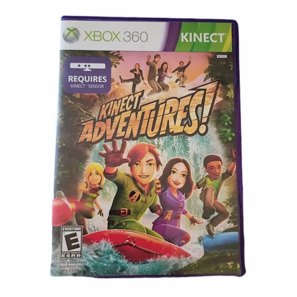 XBox 360 Kinect Adventures Game Disc + Case + Manual w/Sensor Calibration Card